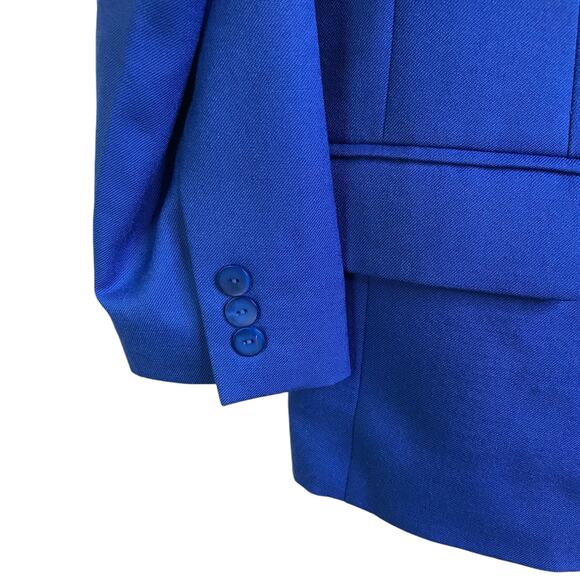 Pendleton Blazer Jacket Womens Sz 10 Bright Blue 100% Wool Single Button - Picture 6 of 8